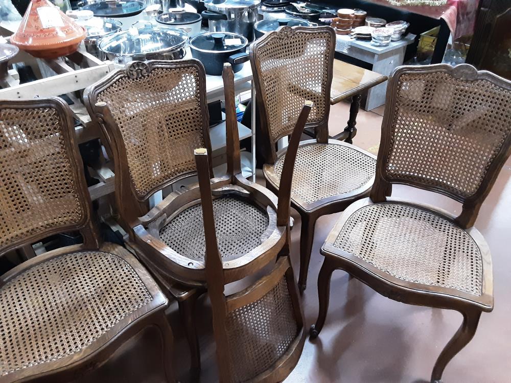 LOT DE 6 CHAISES CANNES STYLE LOUIS XV