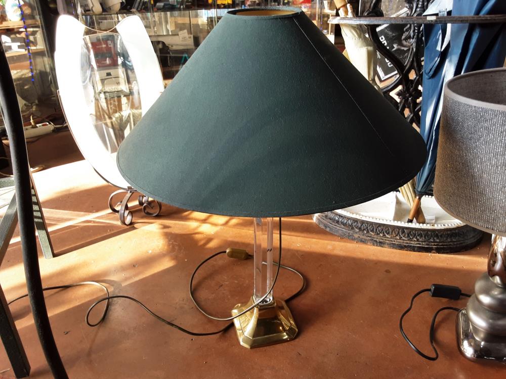 LAMPE PIED DORE VERRE