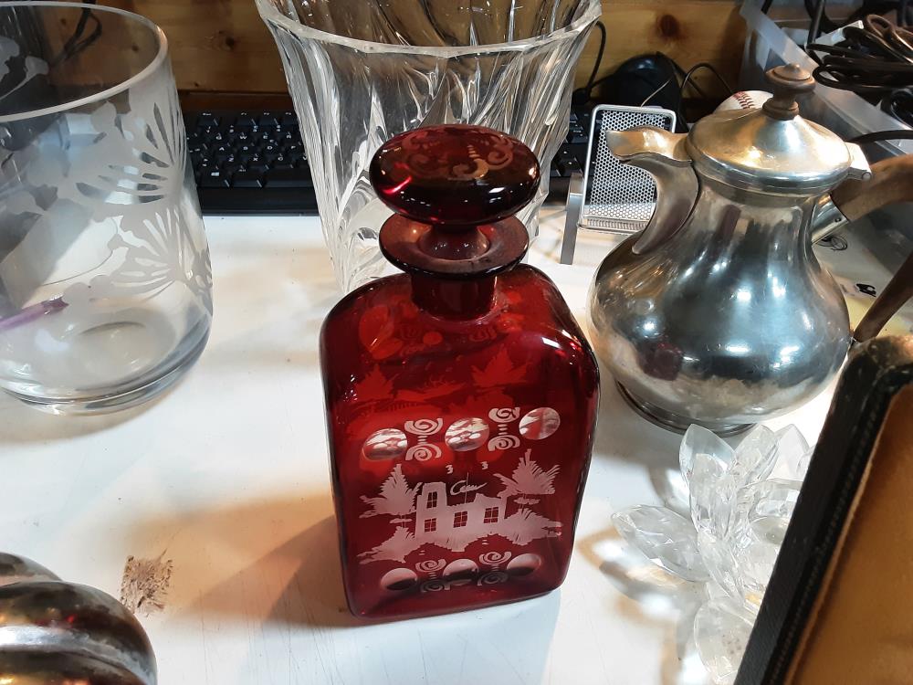 CARAFE VERRE ROUGE 