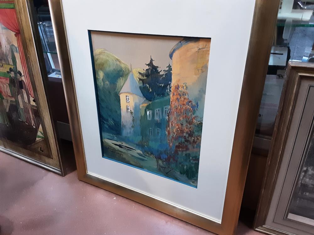 PEINTURE JARDIN DE BOGNY SIGNEE JACQUES WYBO