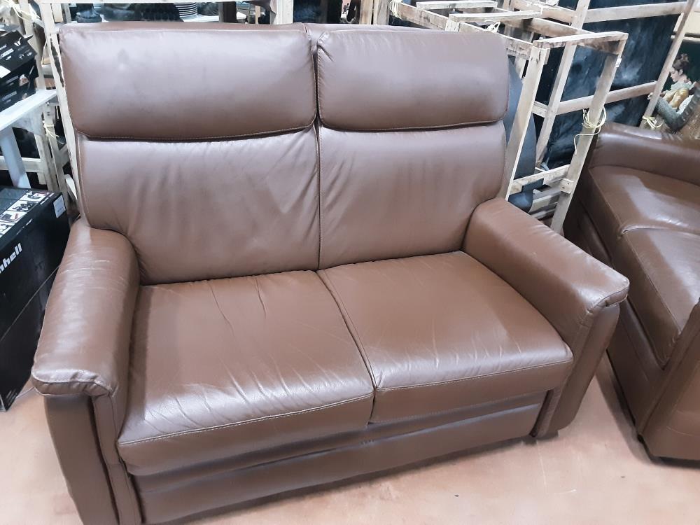 CANAPE CUIR BRUN 2 PLACES