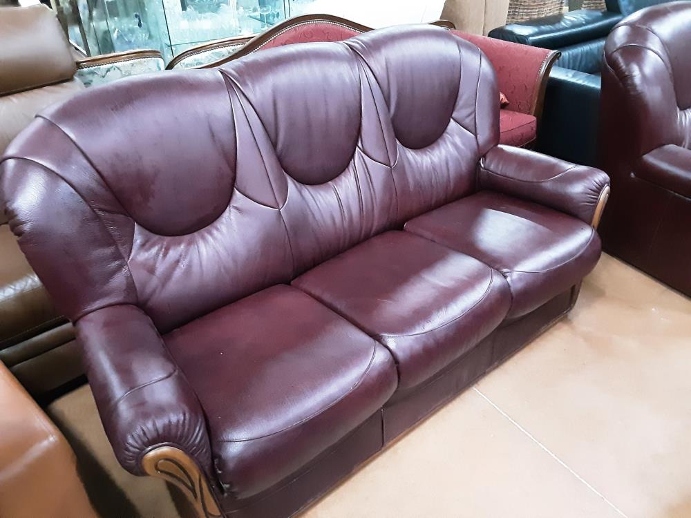 CANAPE CUIR ROUGE 3 PLACES CONVERTIBLE 