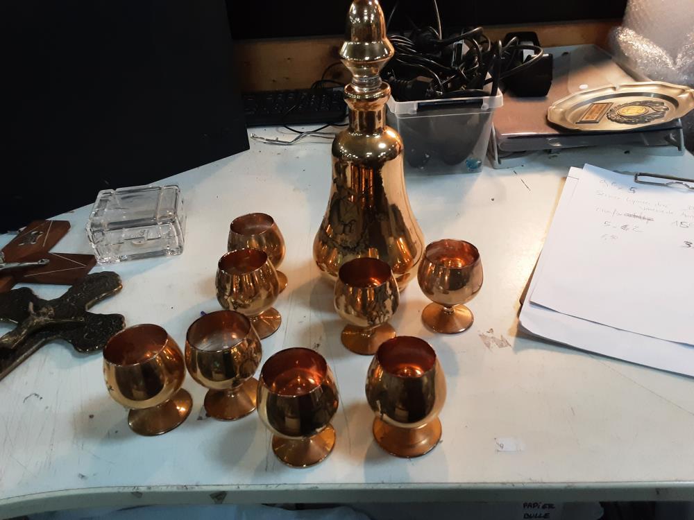 SERVICE A LIQUEUR DORE VERRERIE MONACO