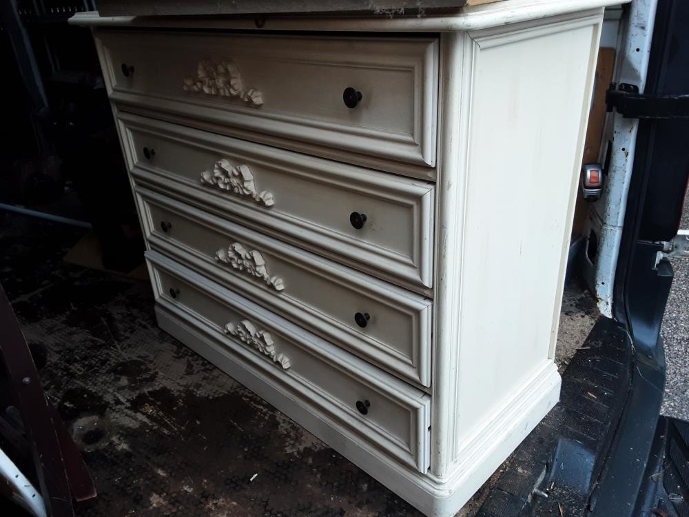 COMMODE BOIS BLANC 4T