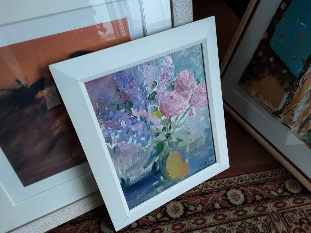 PEINTURE FLEURS SIGNE