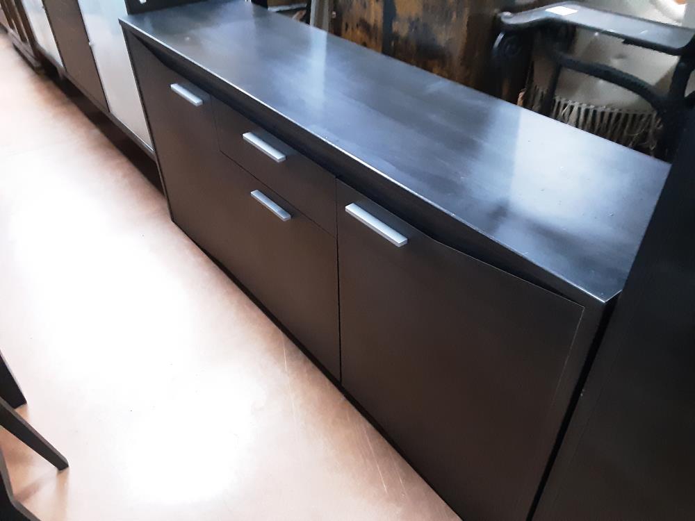 BAHUT BAS NOIR/GRIS 3P 1T