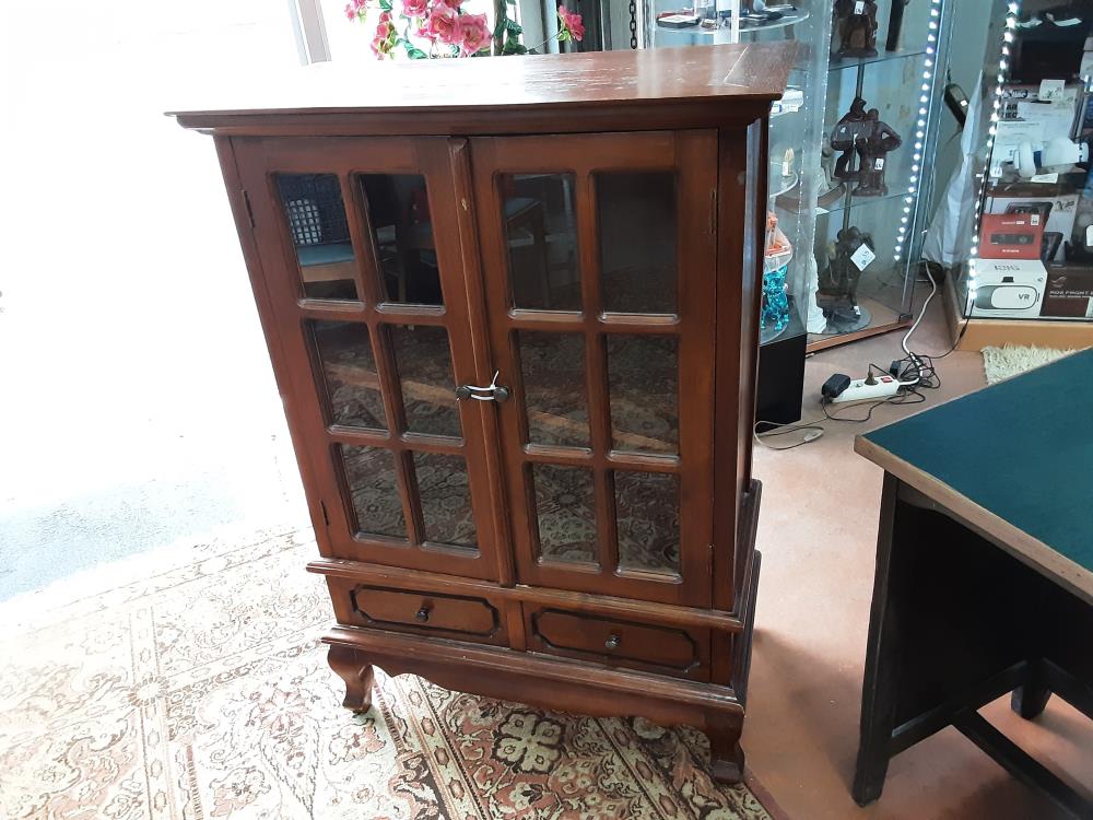 VITRINE BOIS EXOTIQUE 2PV 2T 