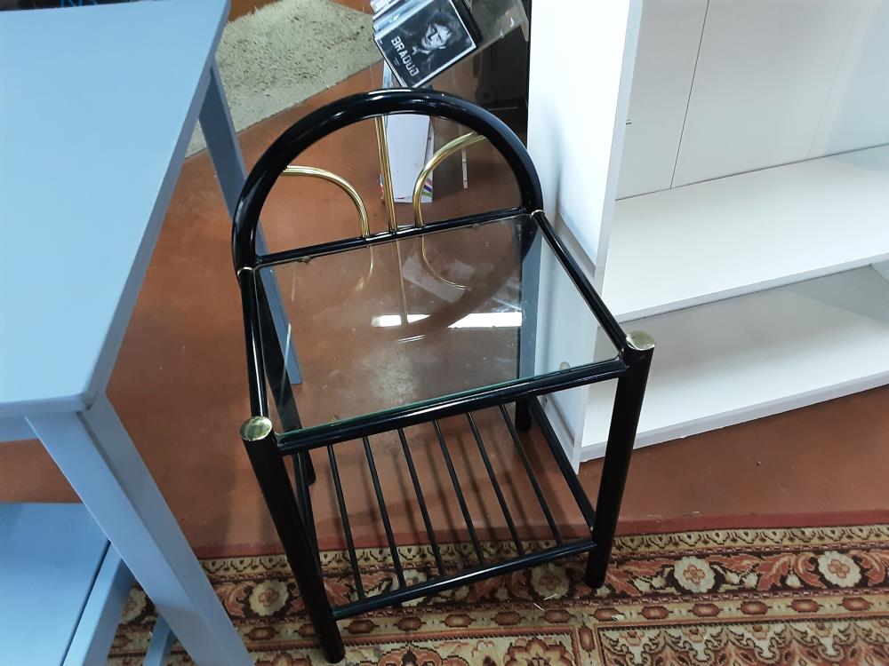 CHEVET METALLIQUE NOIR DORE