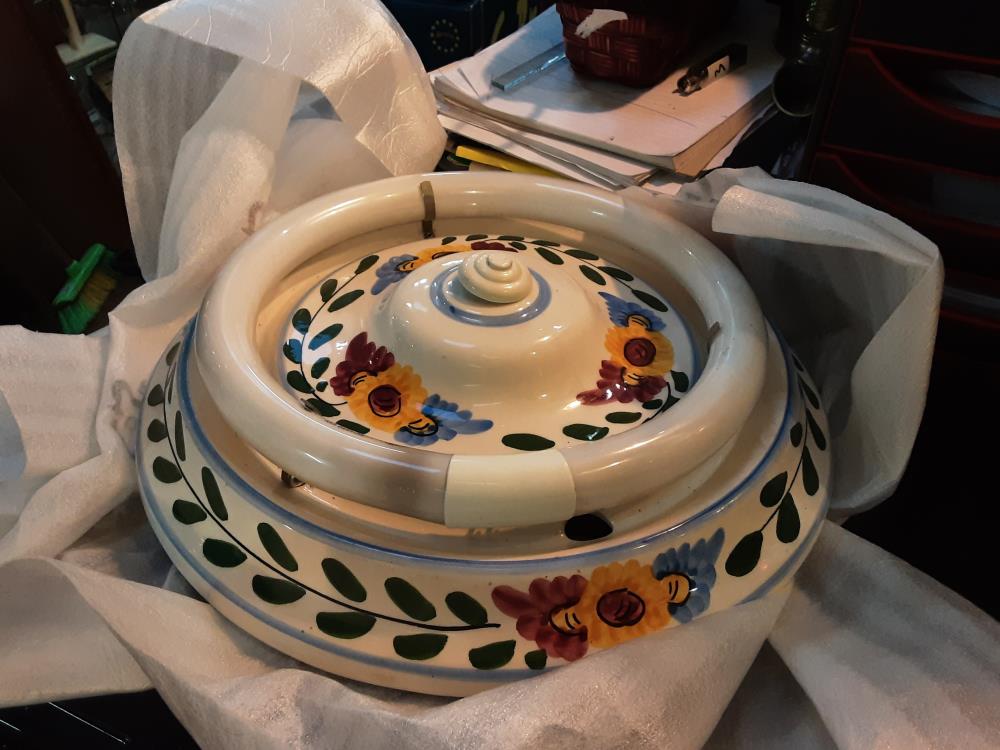 PLAFONNIER CERAMIQUE FLEURS