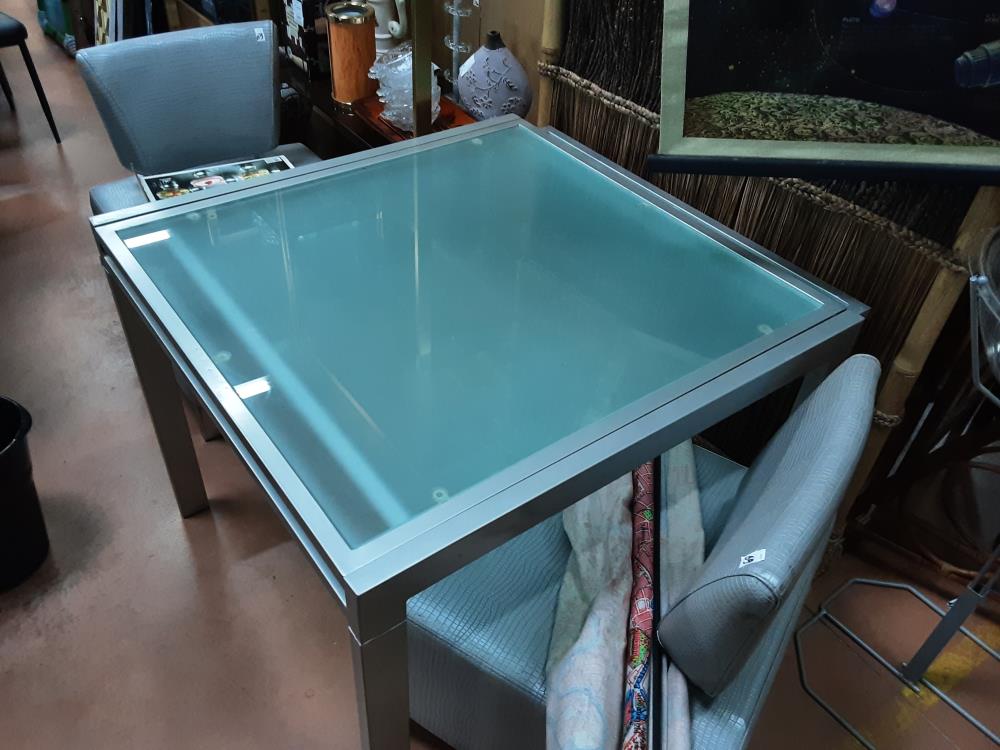 TABLE DOUBLE VERRE 1ALLONGE