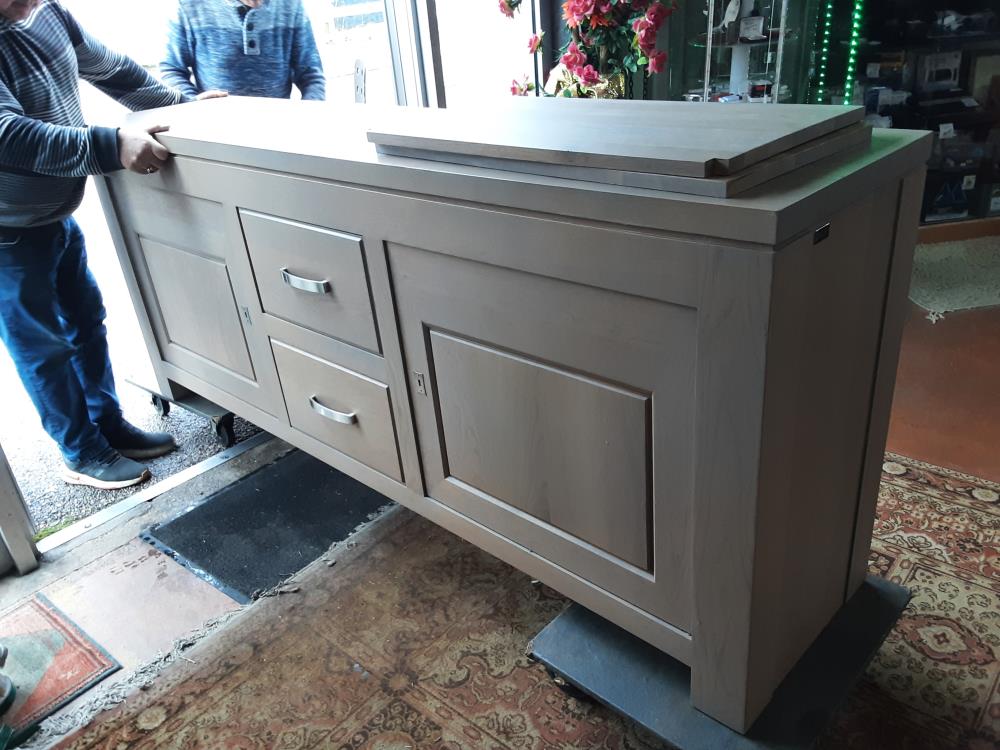 BAHUT BAS BOIS CLAIR 2T 2P + CLEF