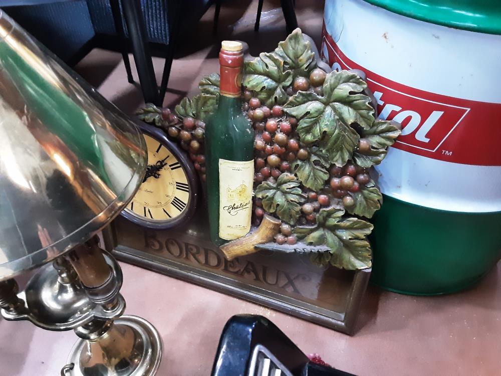 HORLOGE PLAQUE BOIS VIN BORDEAUX 