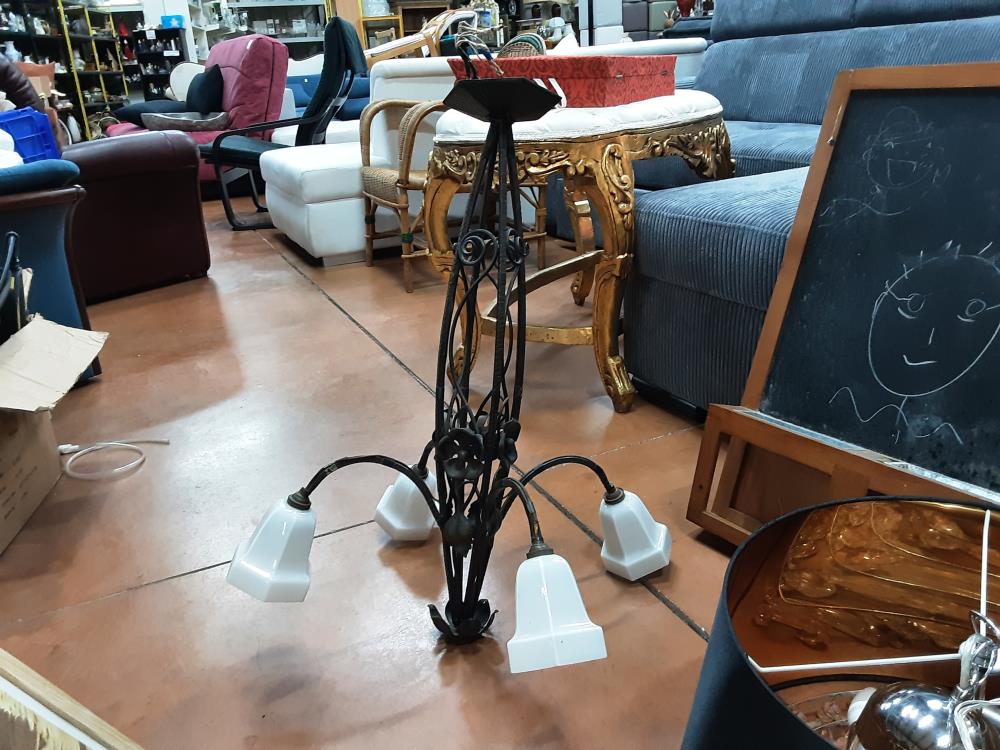 LUSTRE ART DECO 4 FEUX