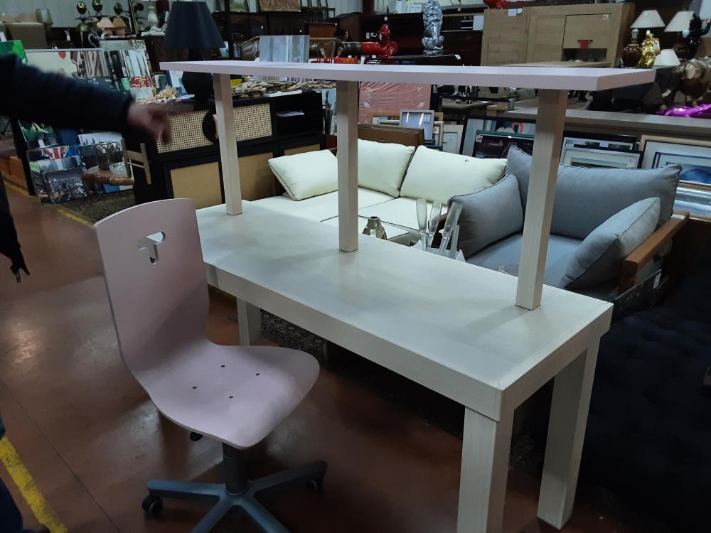 BUREAU BOIS CLAIR + CHAISE 