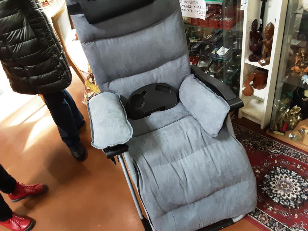 FAUTEUIL RELAX TISSU GRIS