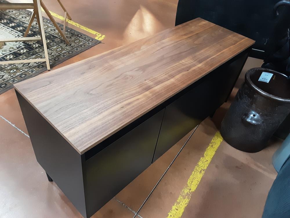 MEUBLE TELE BOIS 2P NOIR