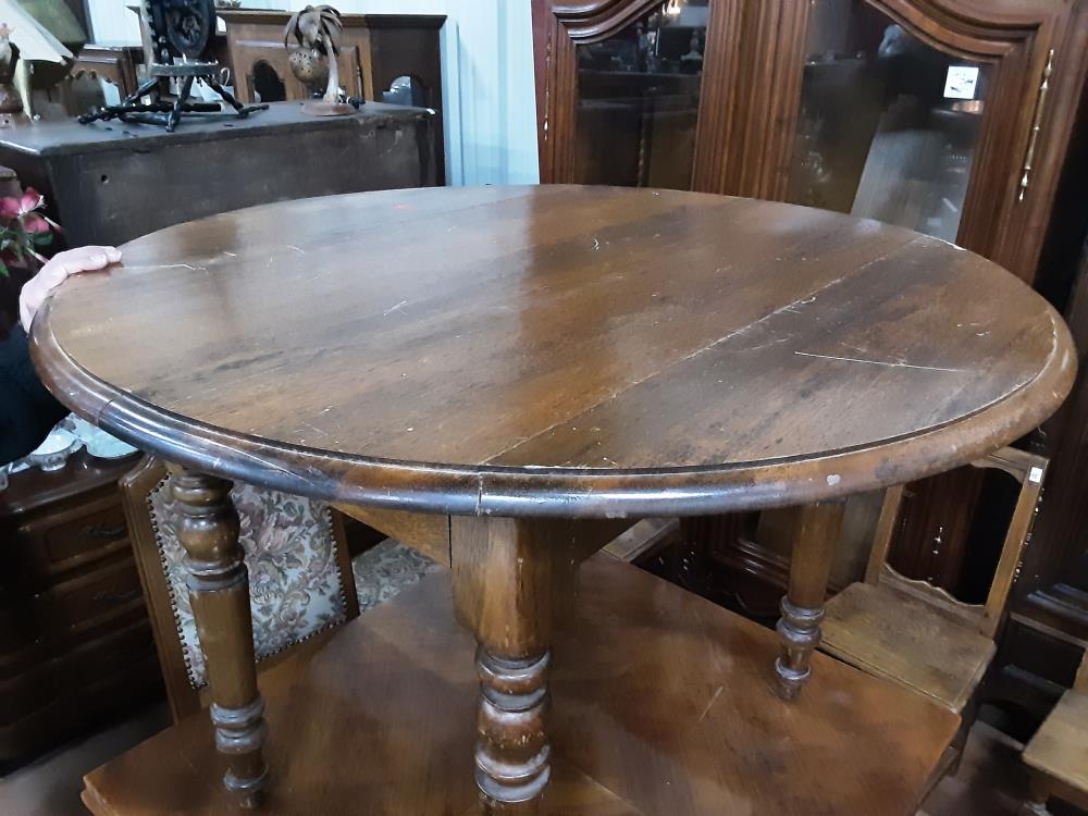 TABLE RONDE BOIS + 2 ALLONGES