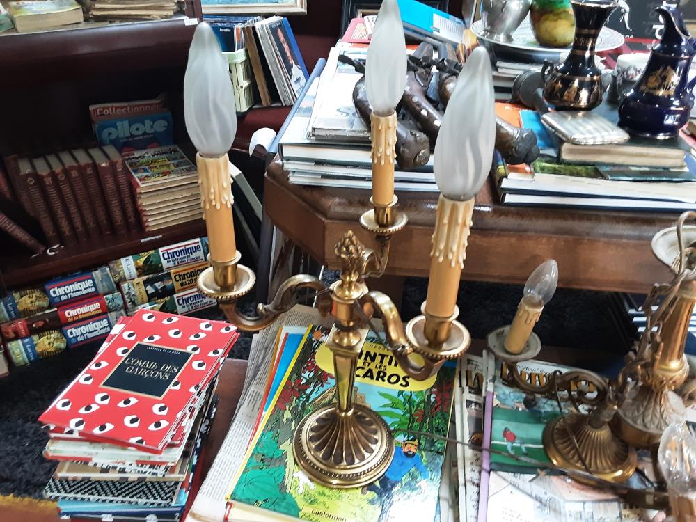 BOUGEOIR DORE ELECTRIQUE 3 FEUX