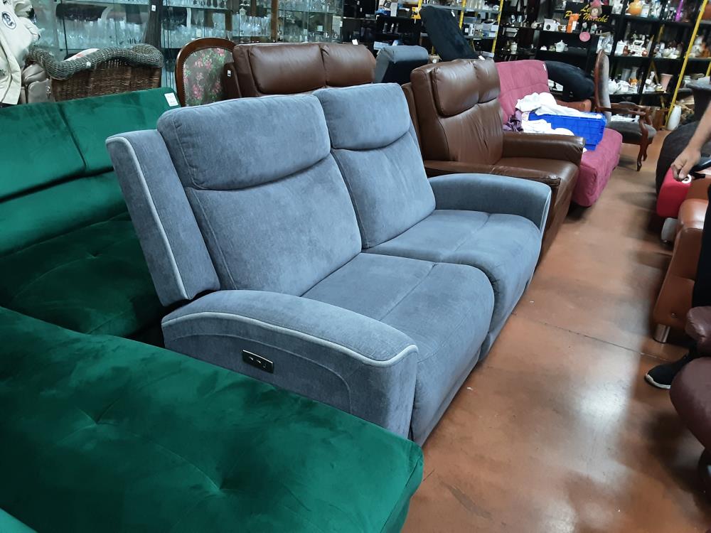 CANAPÉ 2 PLACES RELAX GRIS TISSUS