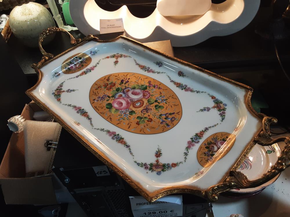 PLATEAU VIEUX LIMOGES LISERÉ DORÉ 