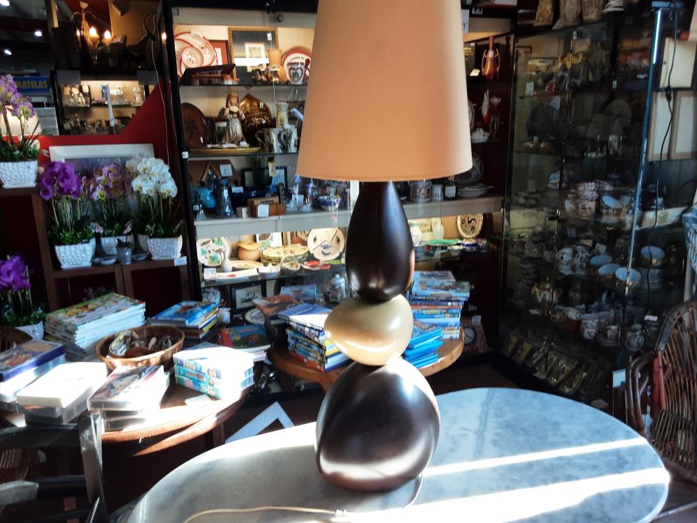 LAMPE 3 GALETS BEIGE