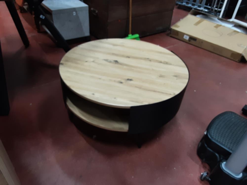 TABLE BASSE RONDE 2 NIVEAUX DIAM 80CM 80CM