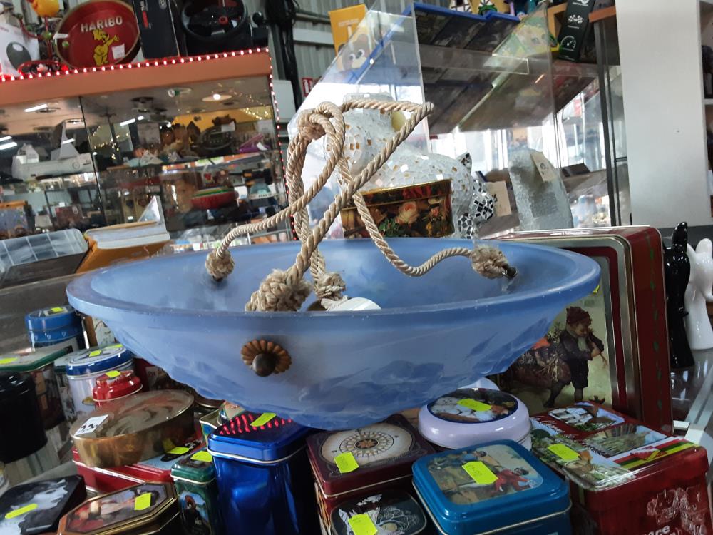 SUSPENSION BLEU PATE DE VERRE