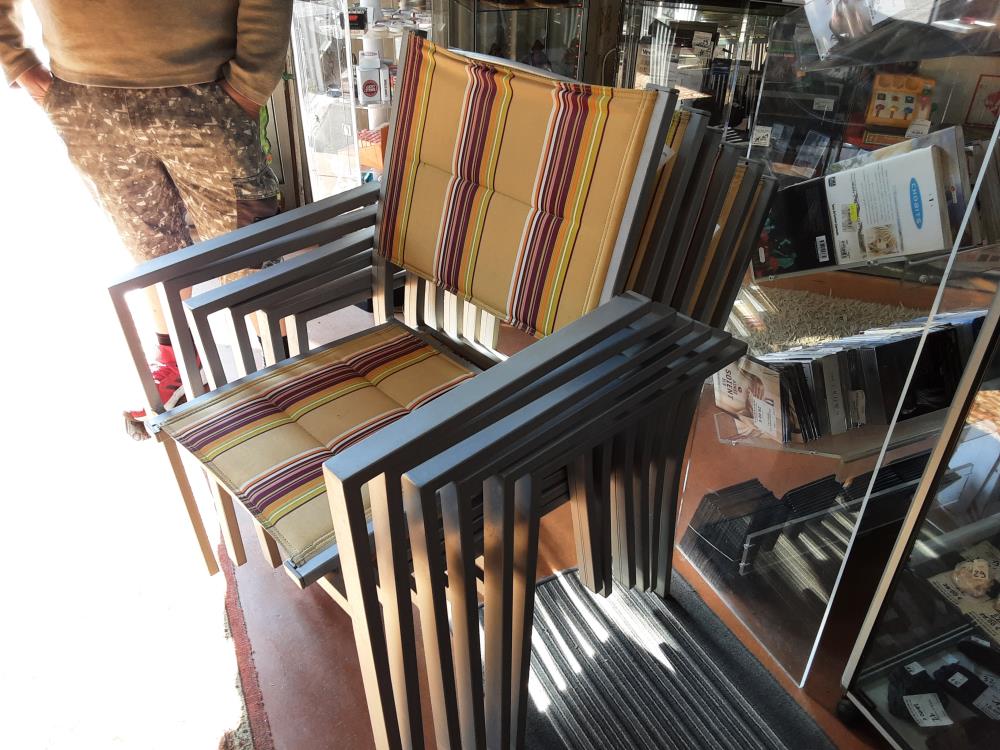 LOT DE 6 FAUTEUILS JARDIN ALUMINIUM 