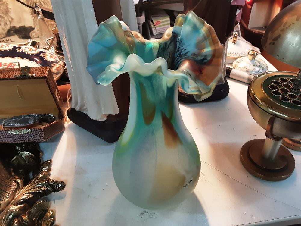 VASE VERRE SOUFFLE BLEU
