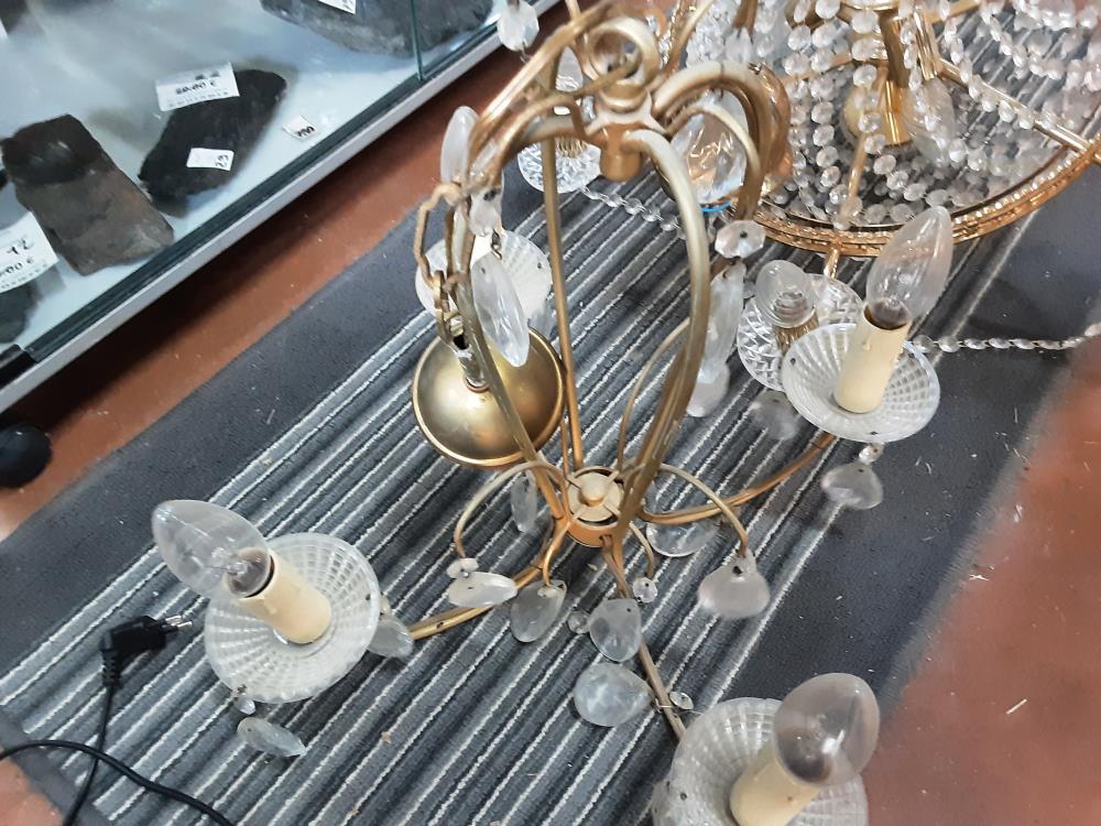 LUSTRE 4 FEUX DORE PAMPILLES