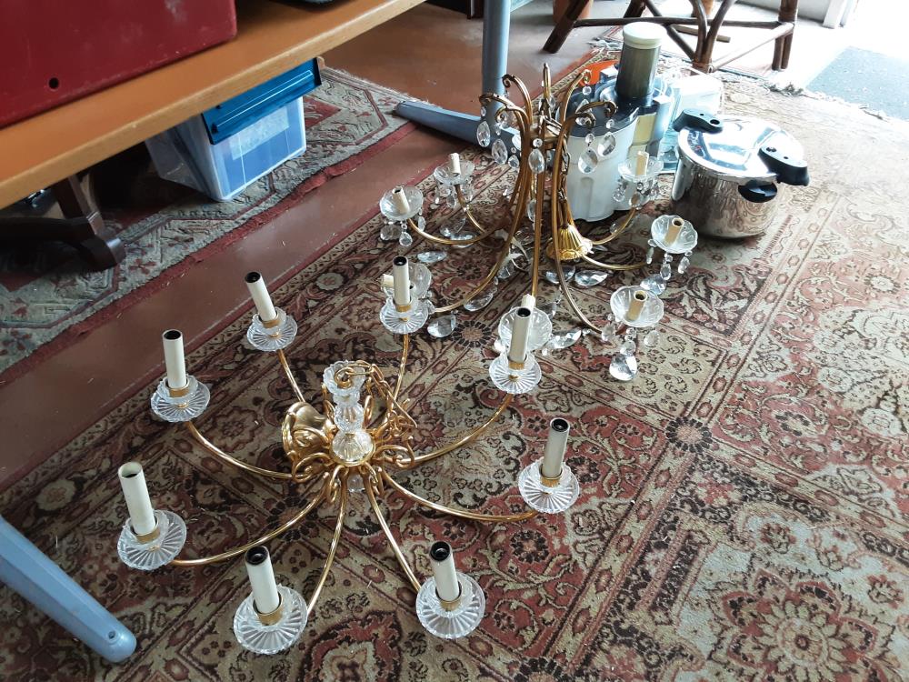 LUSTRE 8 FEUX DORE