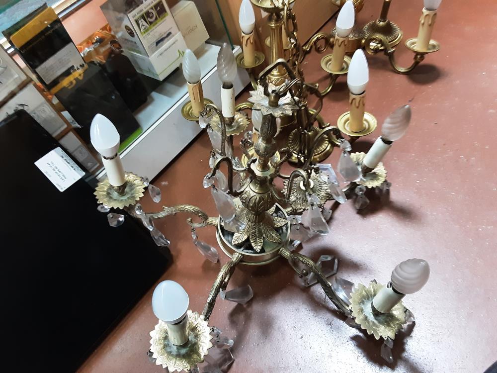 LUSTRE 5 FEUX DORE PAMPILLES