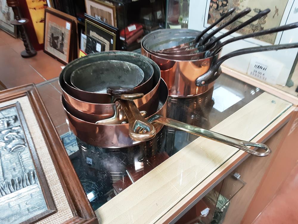 LOT DE 4 CASSEROLES CUIVRE