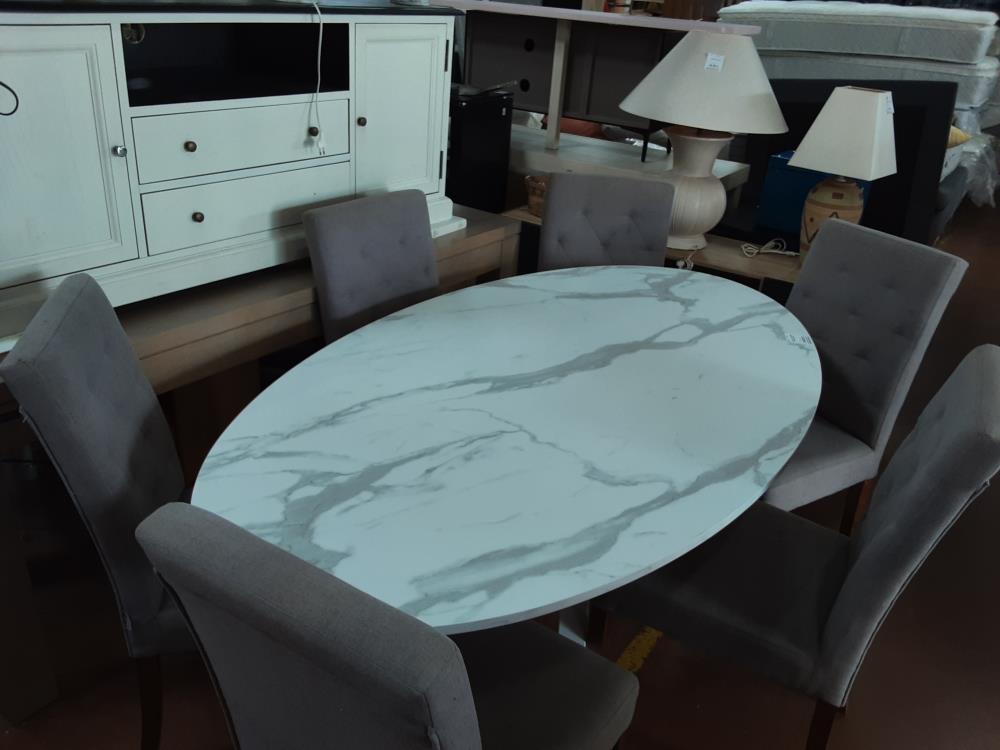 LOT 6 CHAISE ASSISE TISSU GRIS