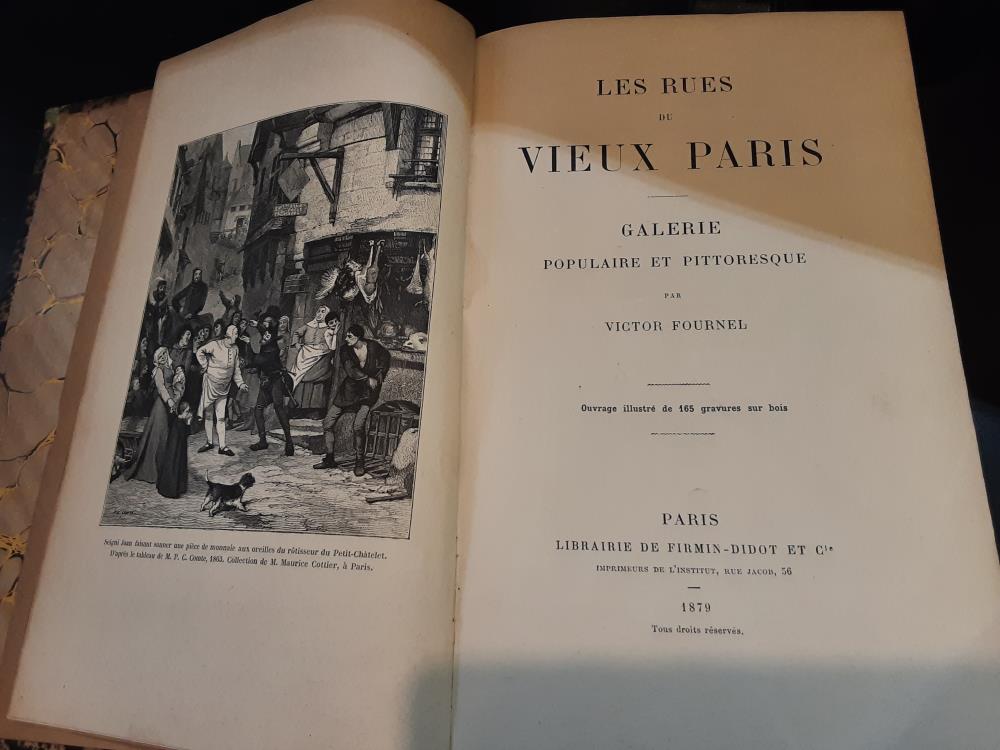 LIVRE "LES RUES DU VIEUX PARIS" 1879 VICTOR FOURNEL