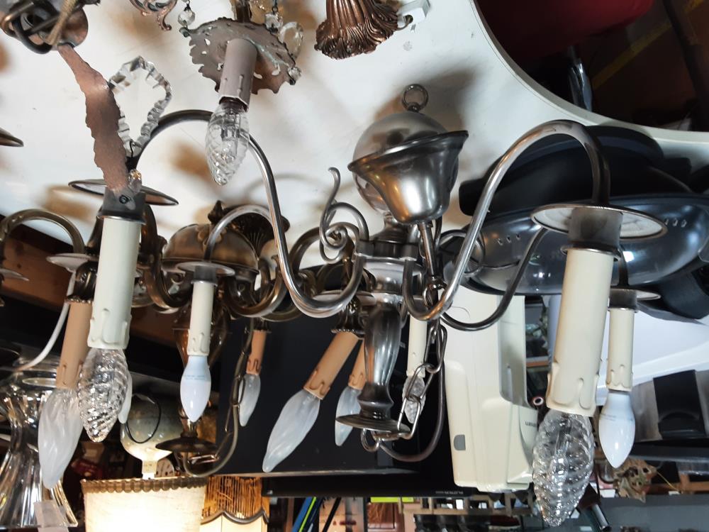 LUSTRE 5 FEUX ETAIN