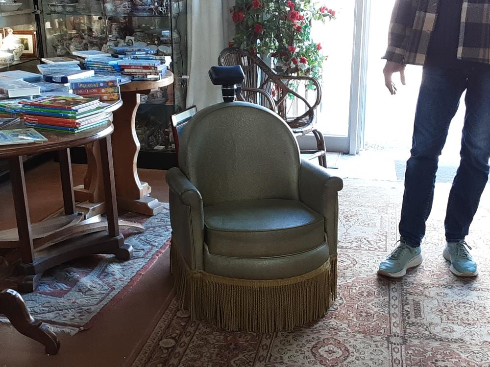 FAUTEUIL COIFFEUR CRAPAUD VERT
