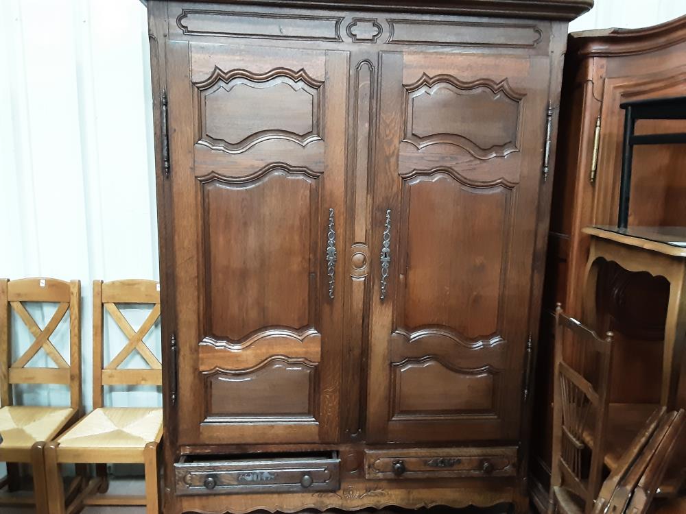 ARMOIRE LORRAINE BOIS FONCE + CLEF