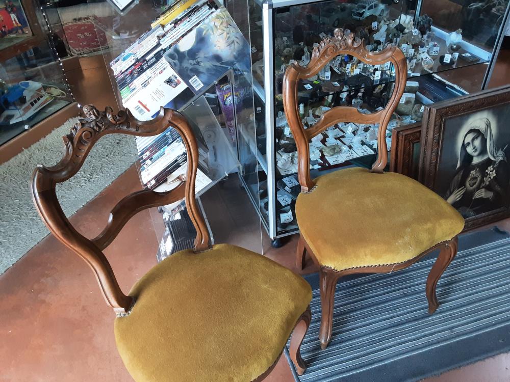 CHAISE TISSUS JAUNE 