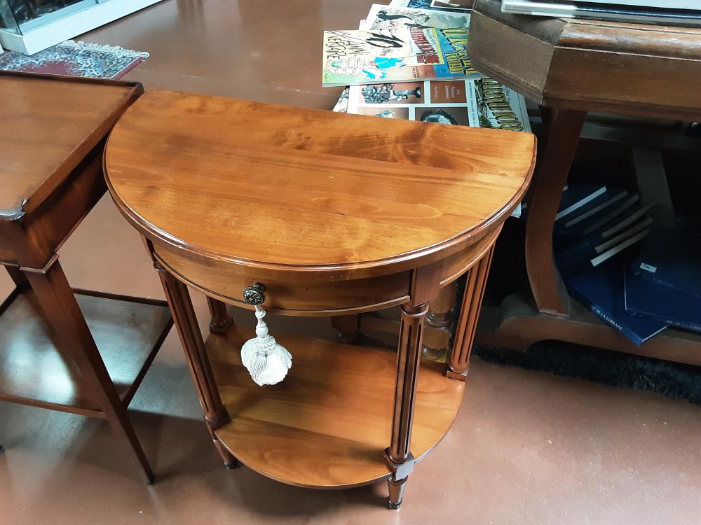 CONSOLE DEMI-LUNE MERISIER 1T