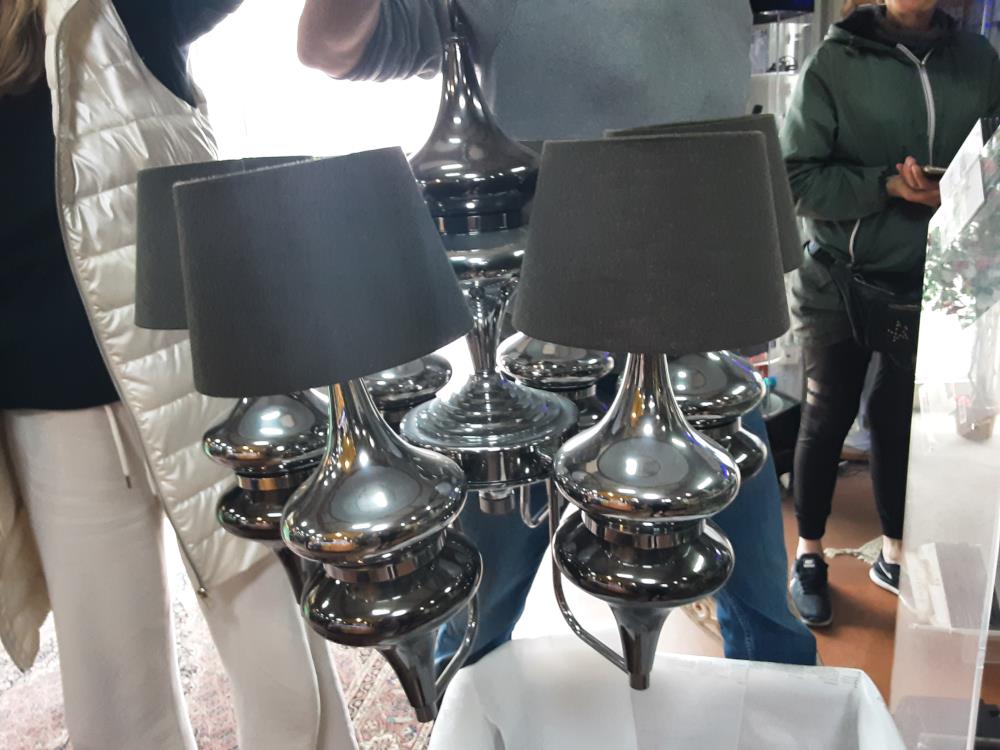 LUSTRE 6 FEUX ARGENTE