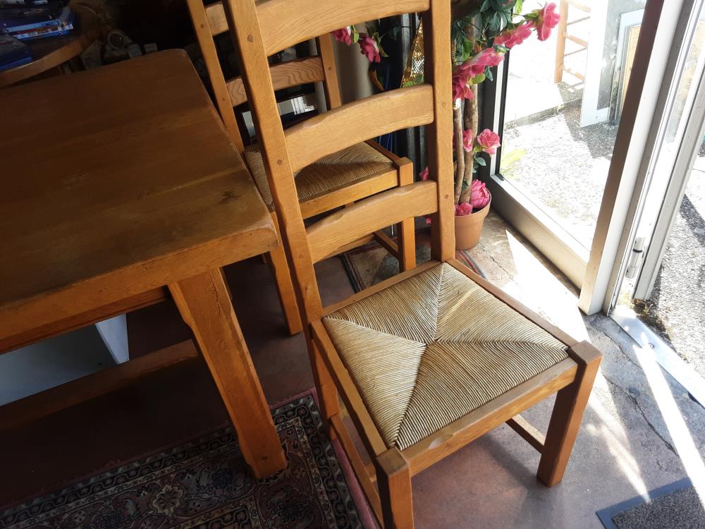 LOT DE 6 CHAISES BOIS CLAIR 