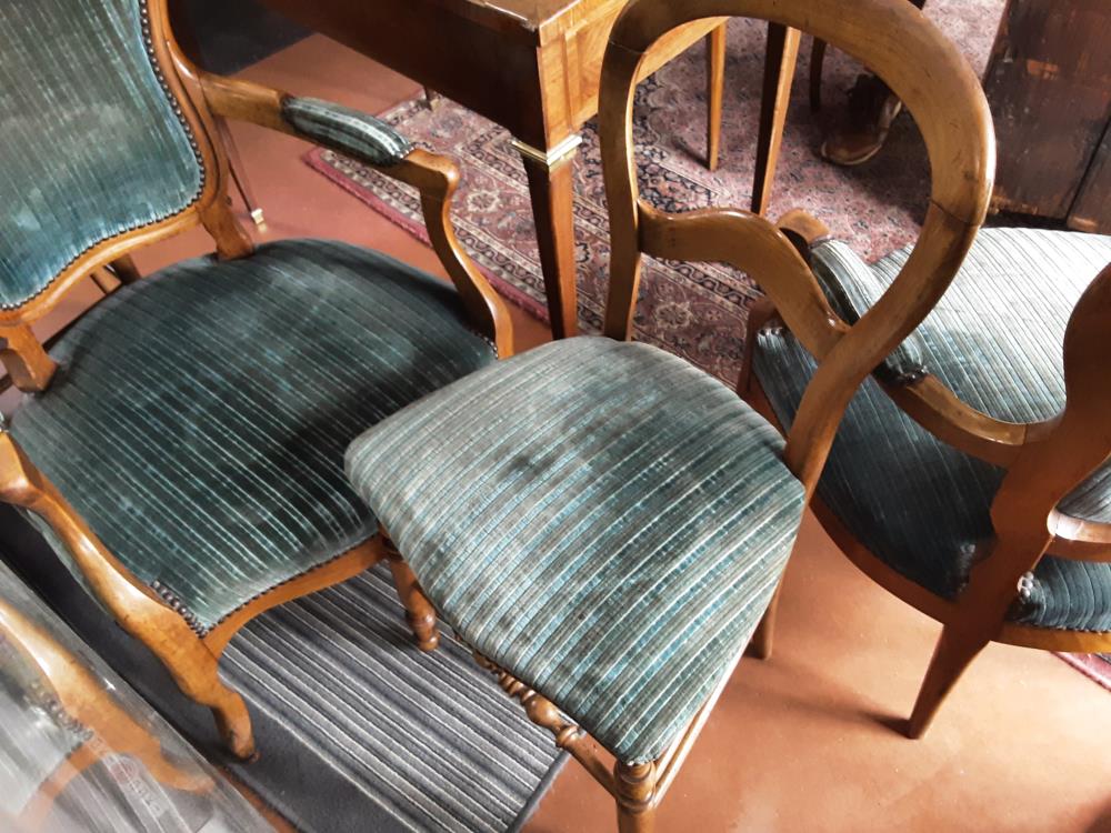 CHAISE TISSUS BLEU 