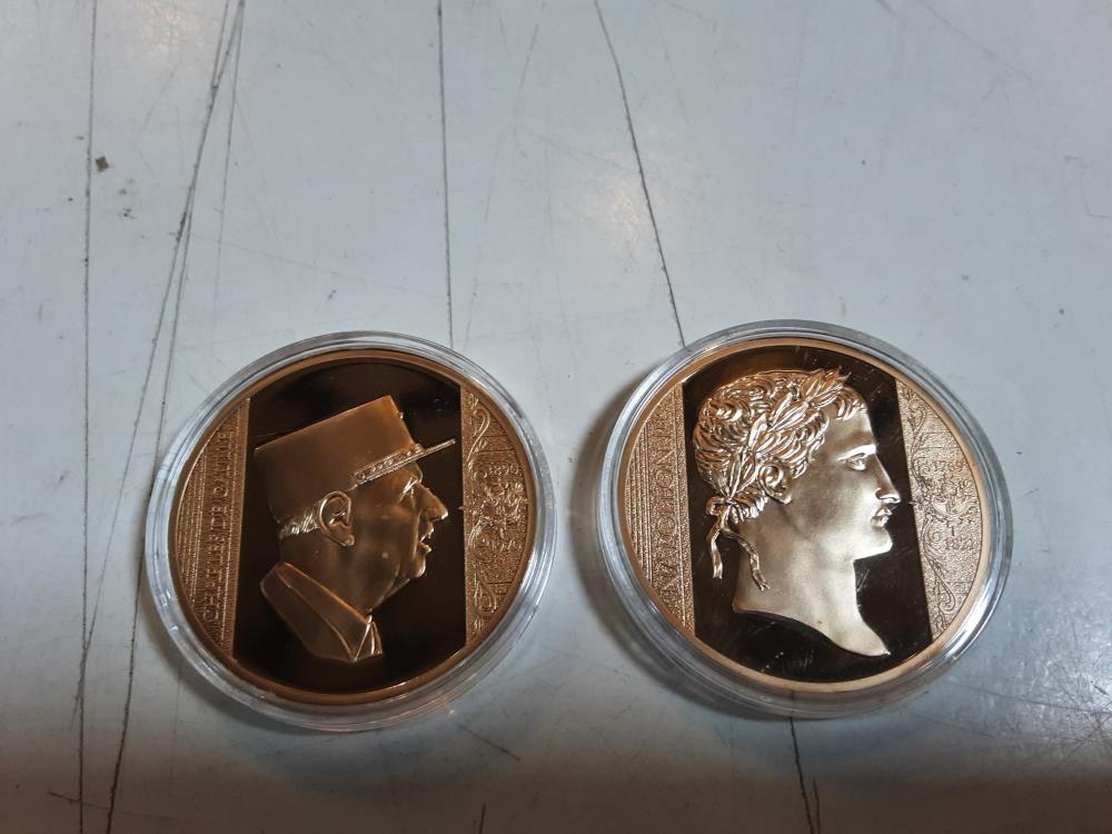 PIECE LES PLUS GRANDS FRANCAIS 15G CUIVRE PLAQUÉ OR