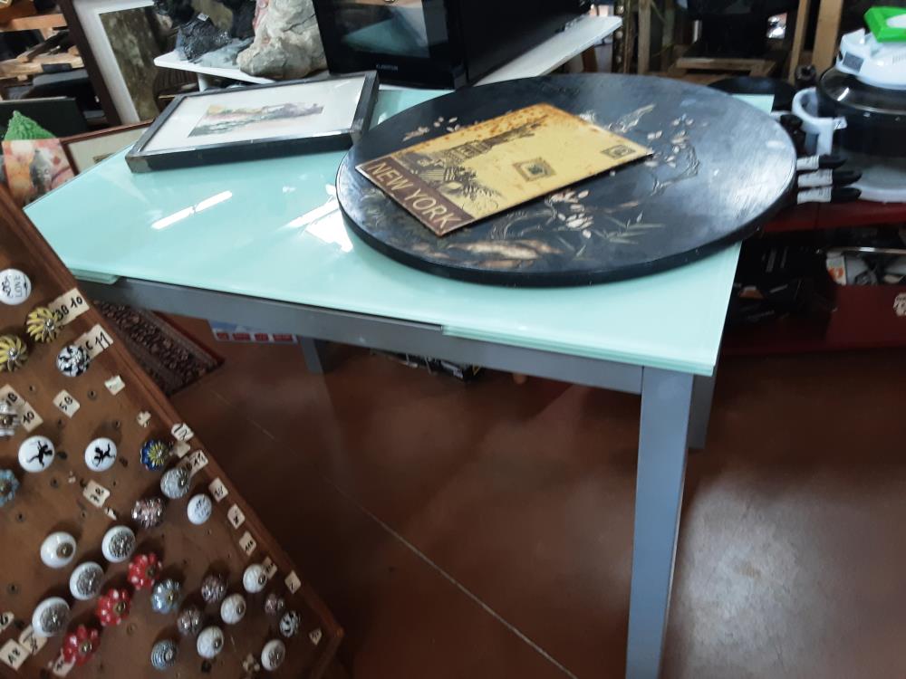 TABLE DE VERRE MODERNE 2 ALLONGES