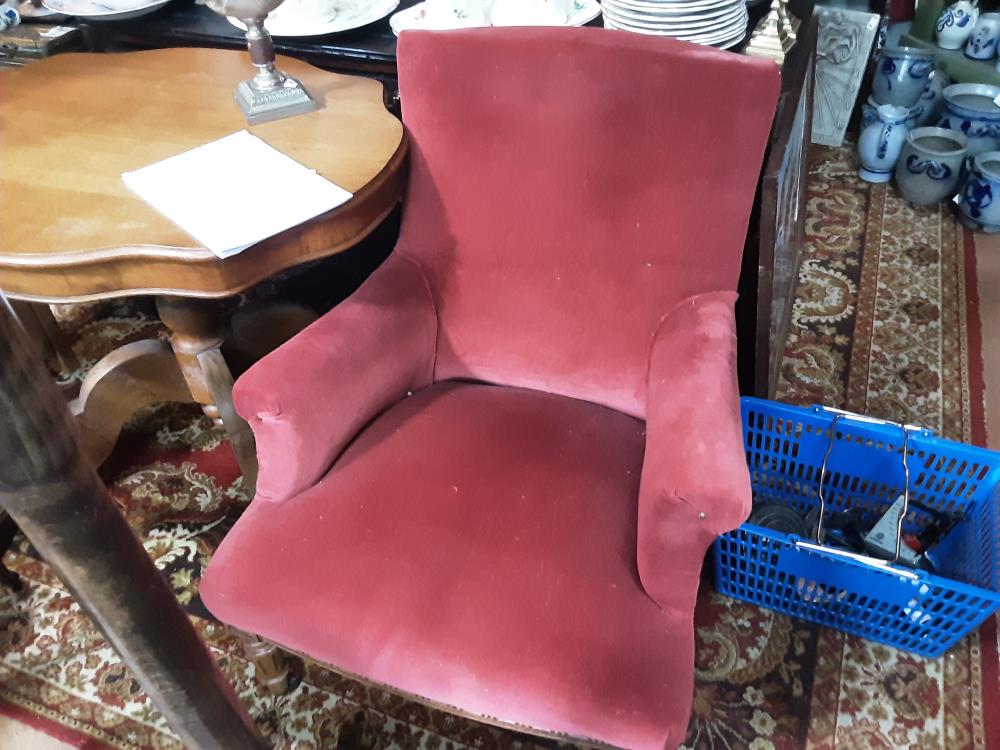 FAUTEUIL VELOUR ROSE 