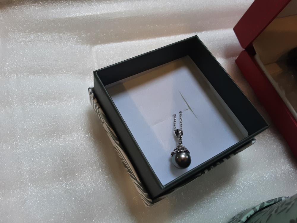COLLIER ARGENT PERLE DE TAHITI