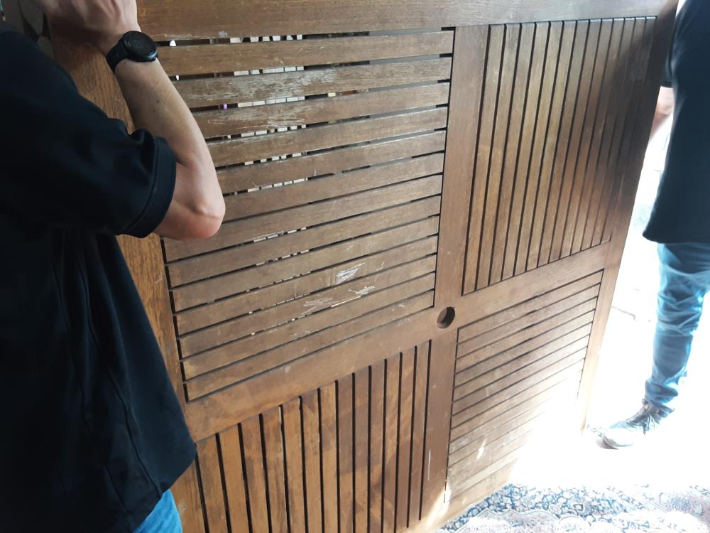 TABLE DE JARDIN PLIABLE TECK