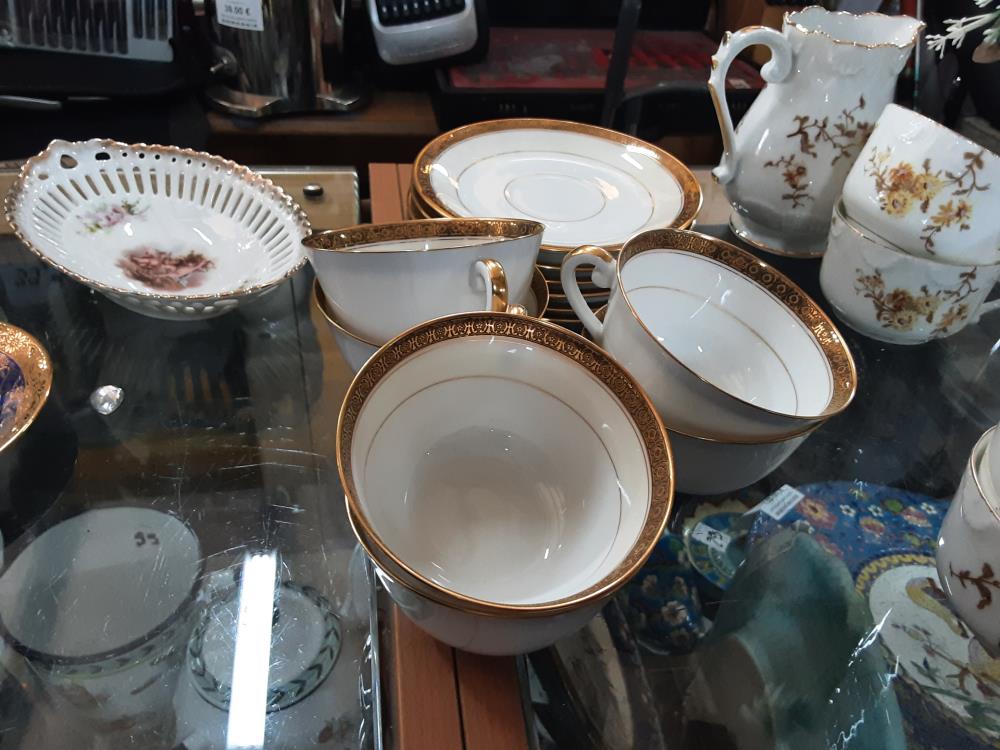 TASSES + SOUS TASSES DORE VIGNAUD LIMOGE 
