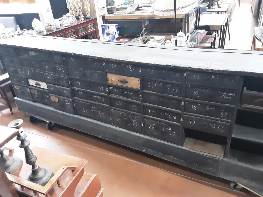 MEUBLE ATELIER VINTAGE BOIS 34 TIROIRS 